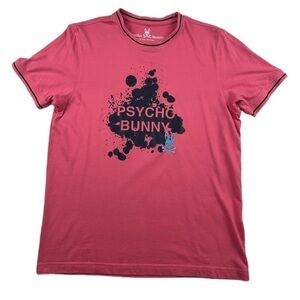 Psycho Bunny T Shirt Womens Size 4 Blue Short Sleeve Pima Cotton Graphic Tee